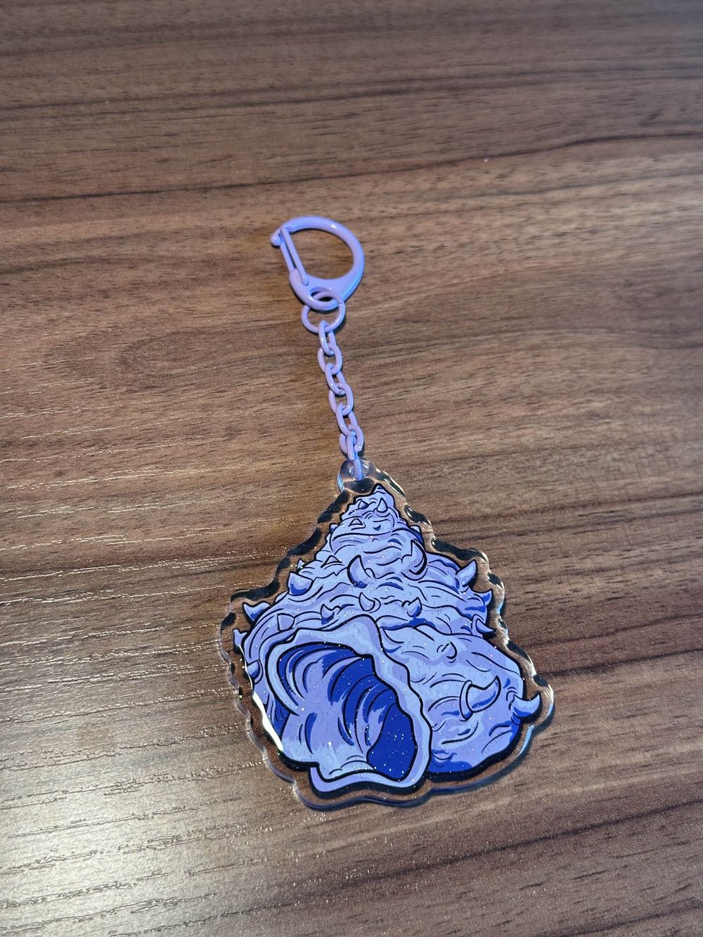 Armin's Seashell 2.5 Inch Glitter Epoxy Keychain