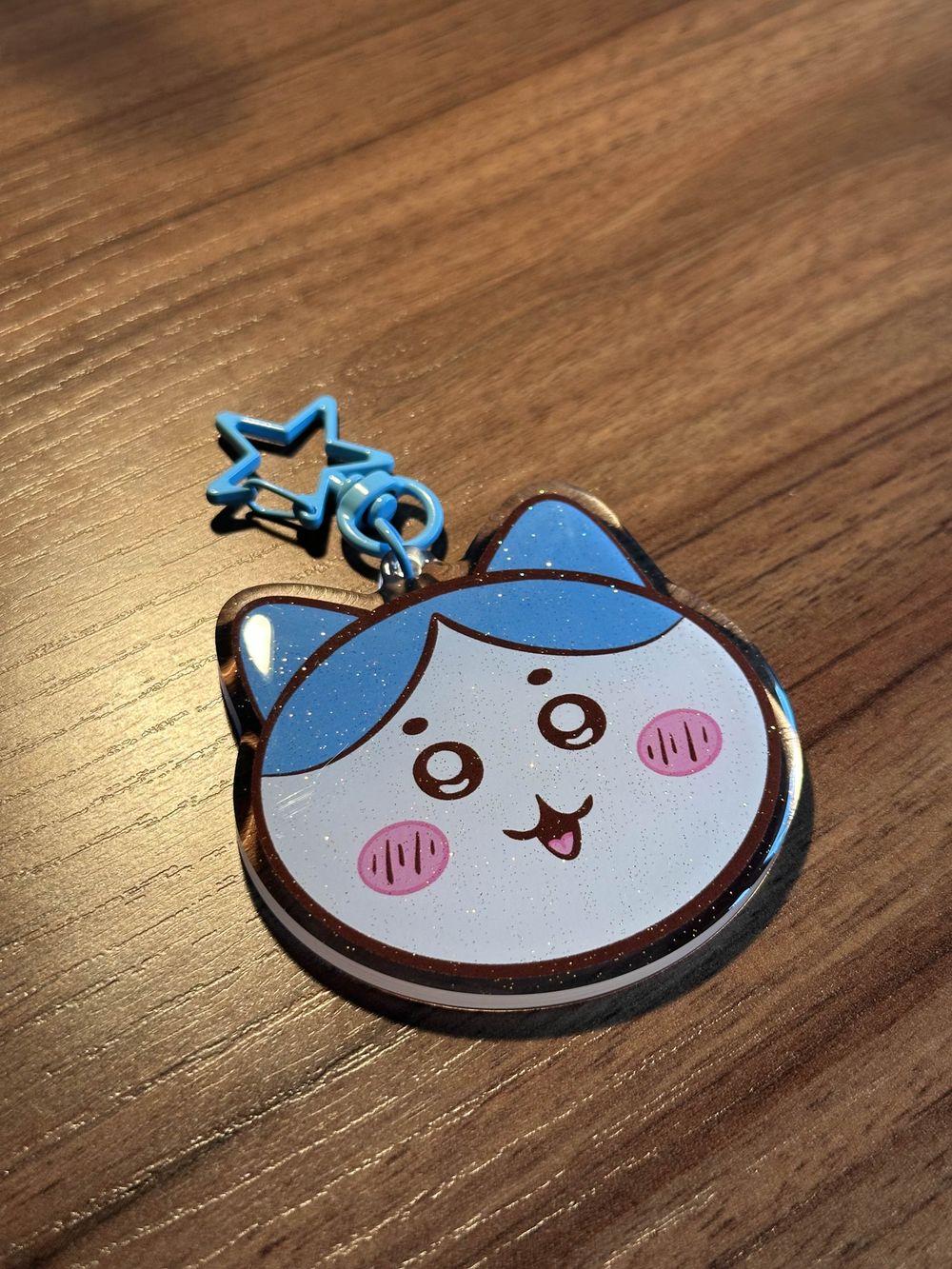 Hachiware 2.5 Inch Glitter Epoxy Keychain